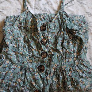 Floral button down midi dress